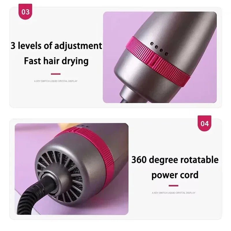 3 - in - 1 Hot Air Styling Brush | Dry, Straighten & Volumize in One Step - Katchy Vibez
