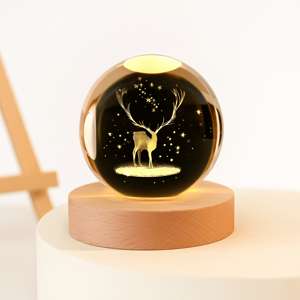 3D Galaxy Crystal Ball – Laser Engraved Planet Sphere Decor - Katchy Vibez
