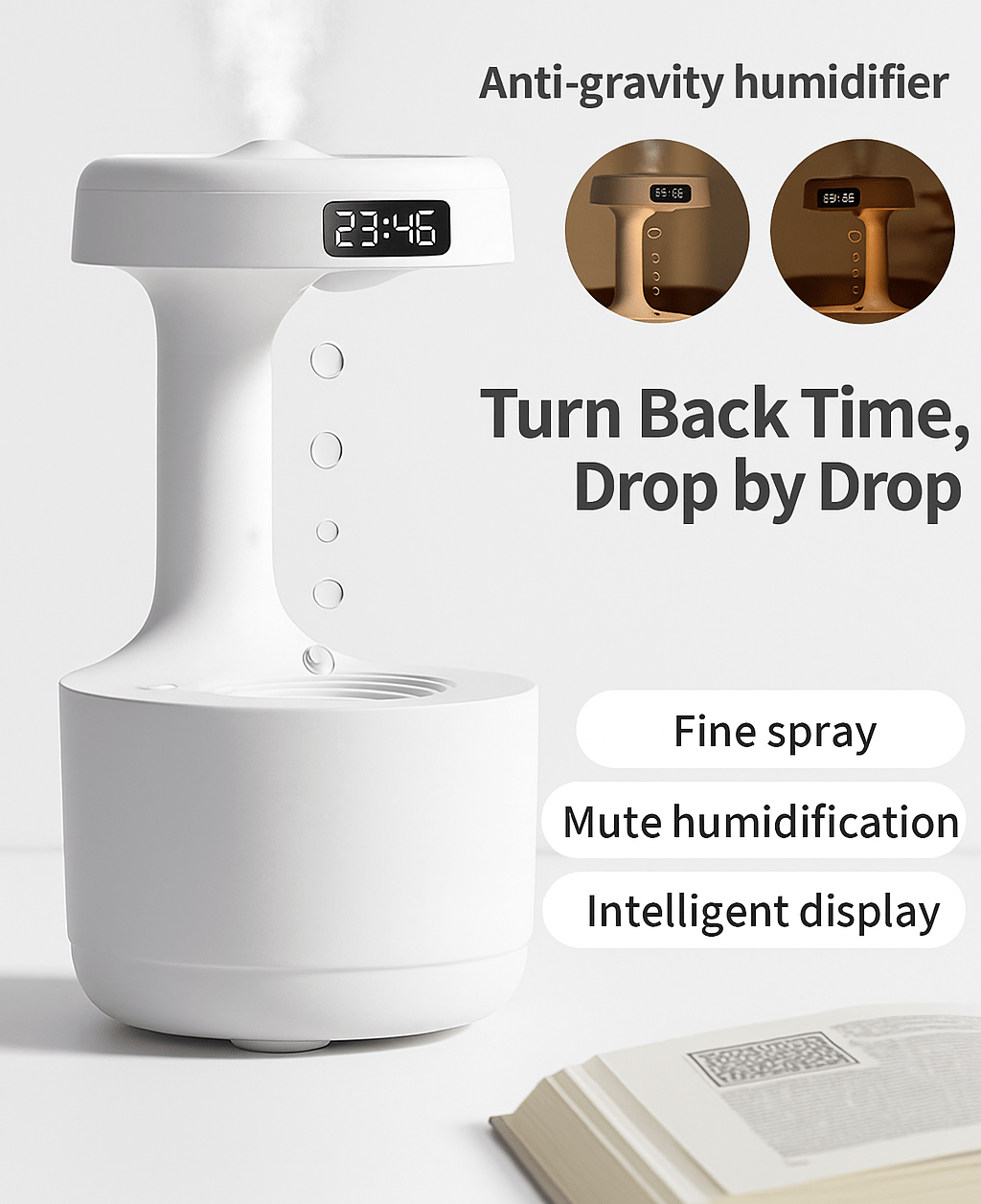 Anti - Gravity Water Drop Humidifier - Cool Mist & Quiet - Katchy Vibez