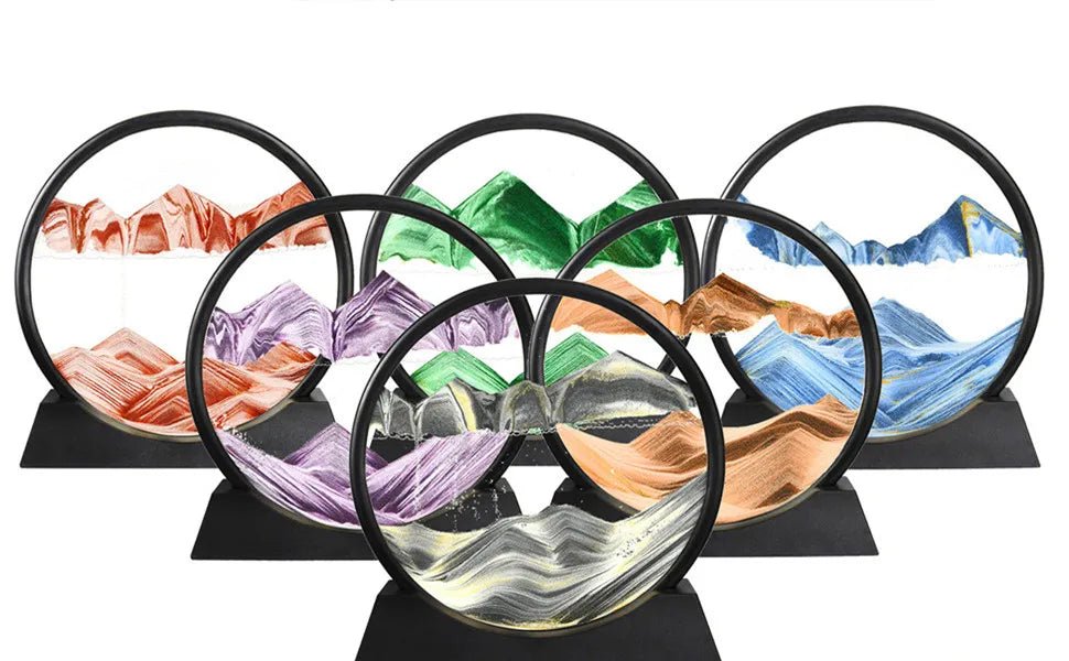 Deep Sea Sandscape | 3D Moving Sand Art in Round Glass Frame - Katchy Vibez