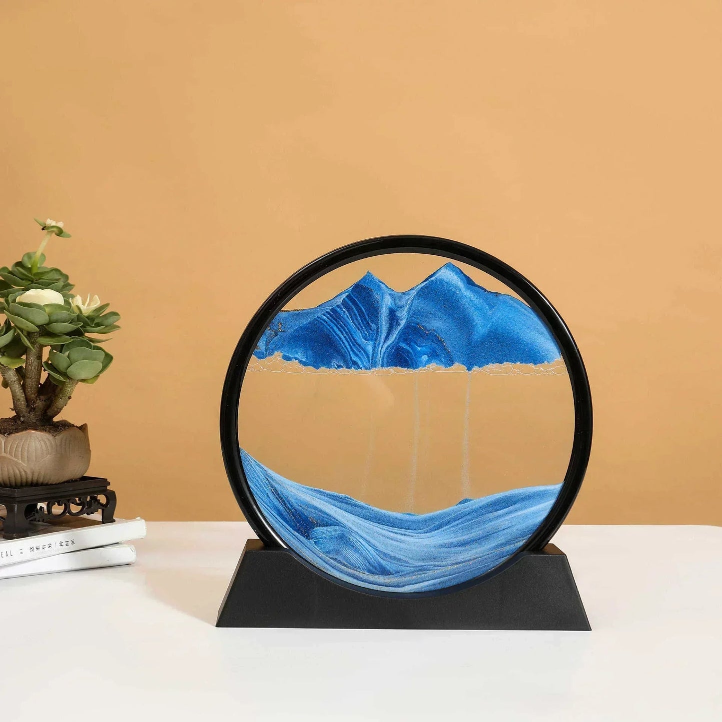 Deep Sea Sandscape | 3D Moving Sand Art in Round Glass Frame - Katchy Vibez
