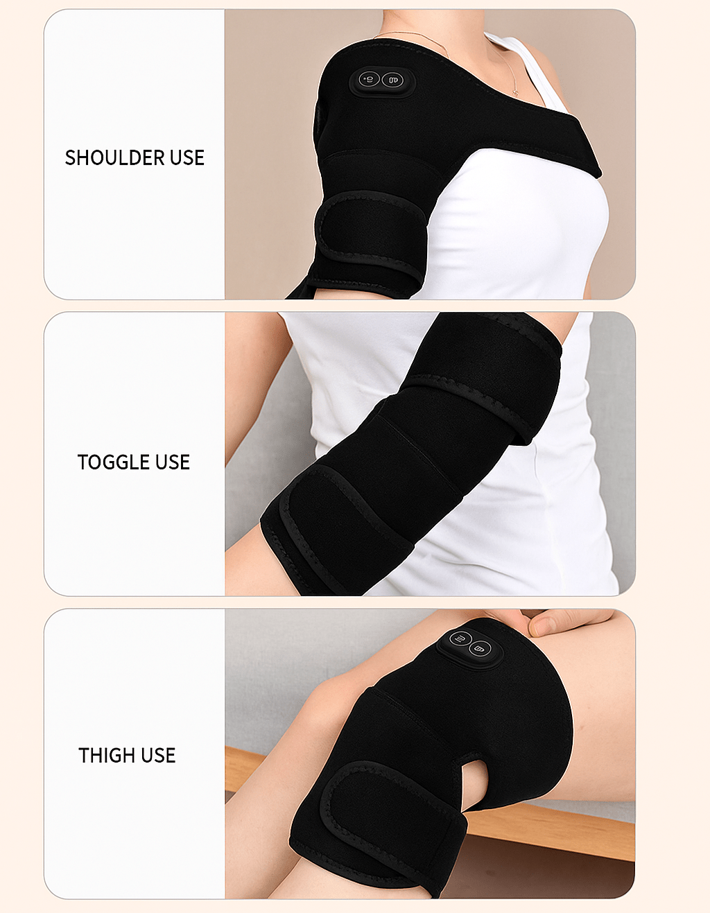 Heated Knee & Shoulder Brace – Electric Massager with Vibration - Katchy Vibez