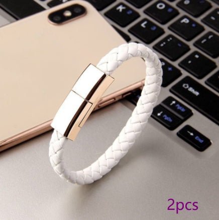 Leather Mini USB Bracelet Data Charging Cable - Katchy Vibez