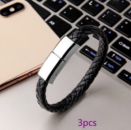 Leather Mini USB Bracelet Data Charging Cable - Katchy Vibez