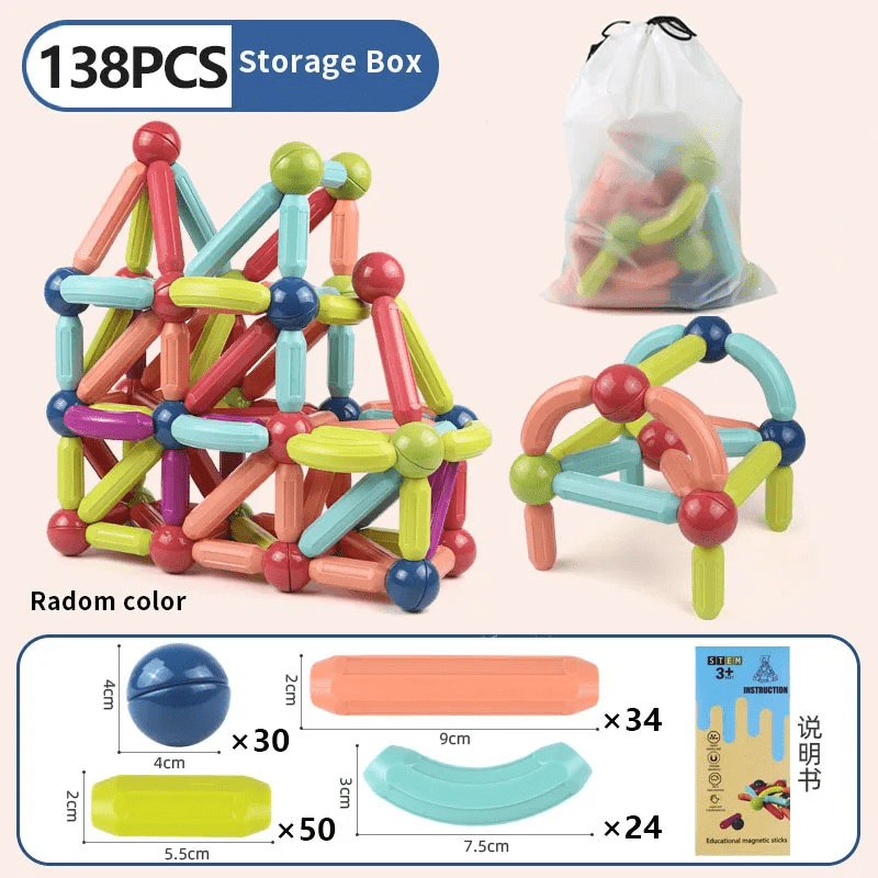 Magnetic Building Sticks & Balls Set | STEM Toy for Toddlers & Kids - Katchy Vibez
