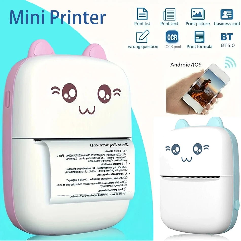 Mini Bluetooth Thermal Printer – Wireless 200DPI Label, Photo & Memo Printer - Katchy Vibez