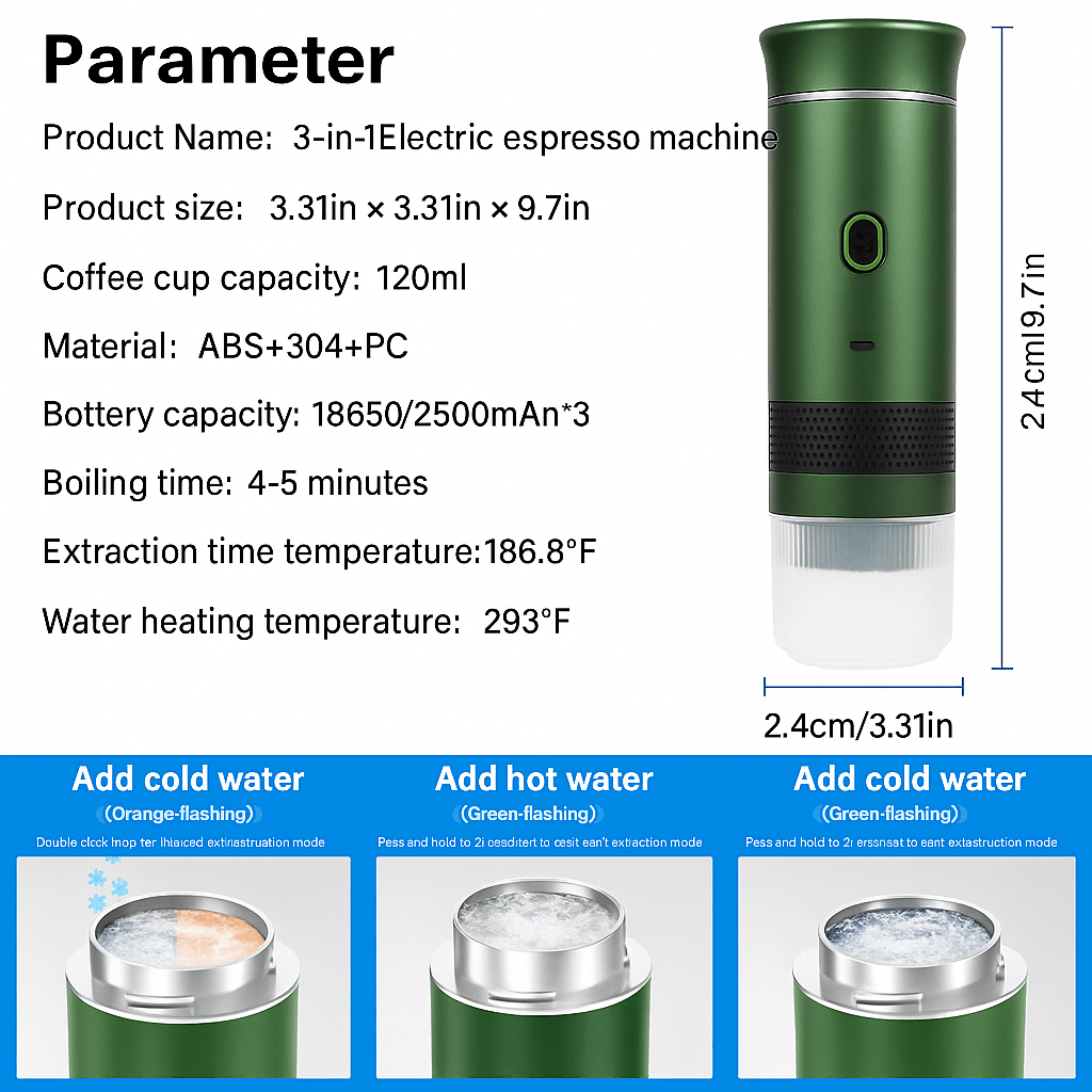Portable Electric Espresso Machine – Compatible with NS Capsules & Ground Coffee - Katchy Vibez