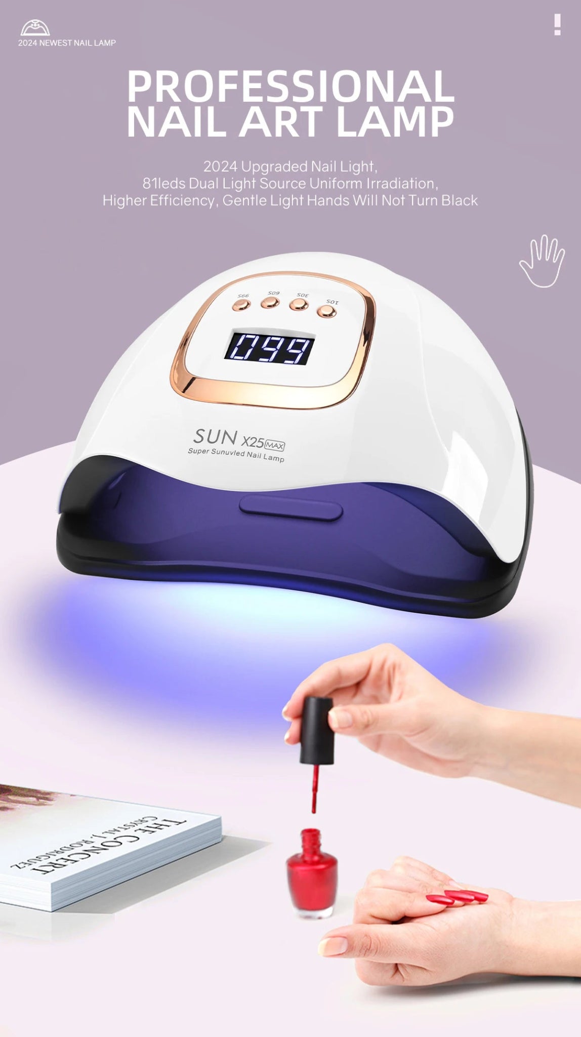 Professional UV LED Nail Lamp | 81 LEDs, Auto Sensor, 4 Timer Modes - Katchy Vibez