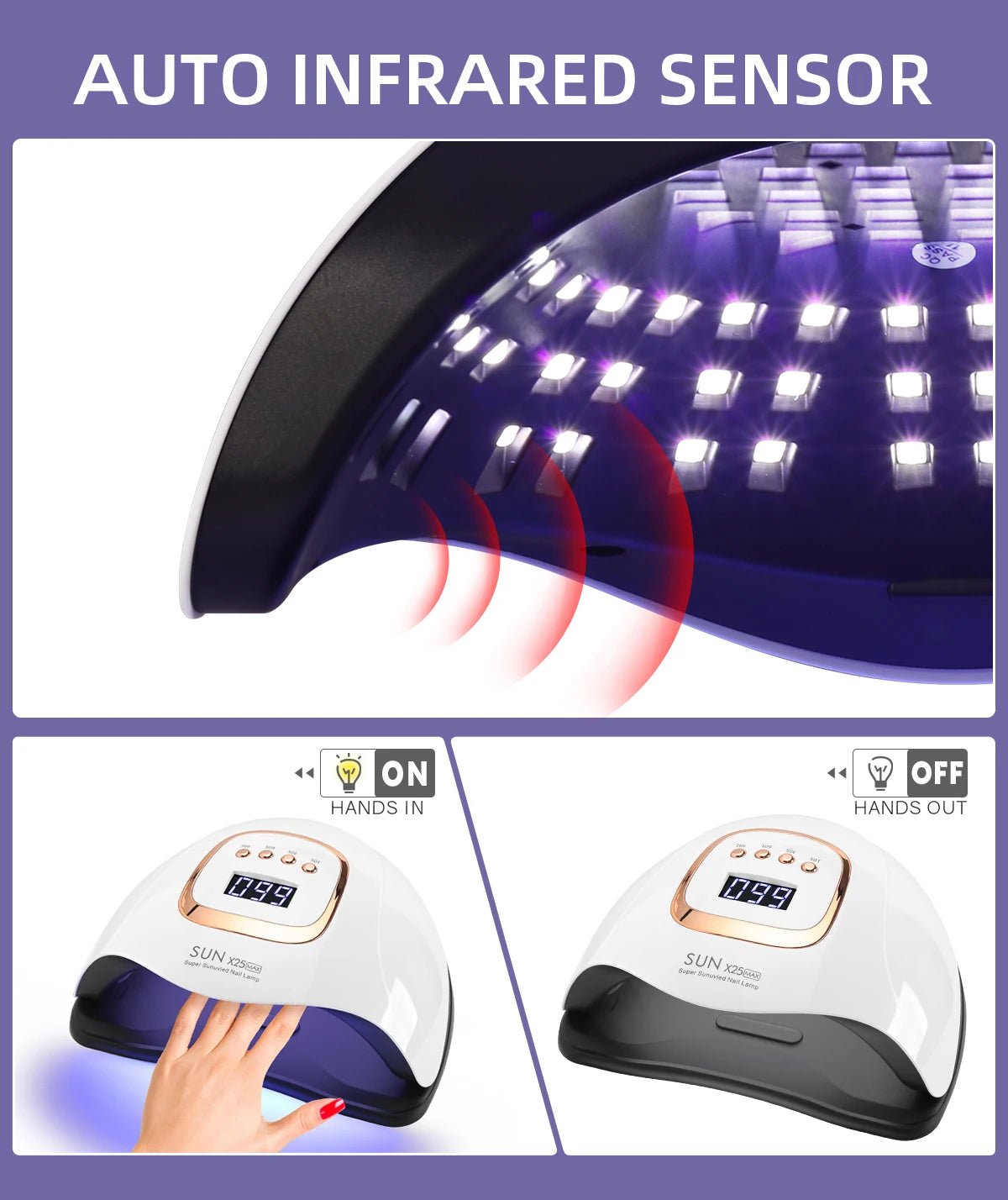 Professional UV LED Nail Lamp | 81 LEDs, Auto Sensor, 4 Timer Modes - Katchy Vibez