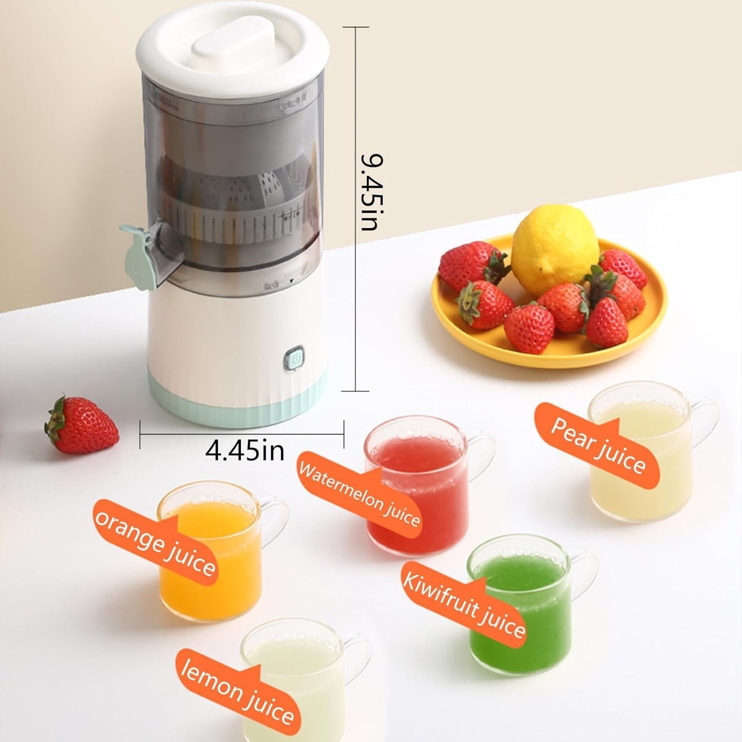 USB Electric Mini Juicer – Compact Twin - Gear Citrus Fruit Extractor - Katchy Vibez