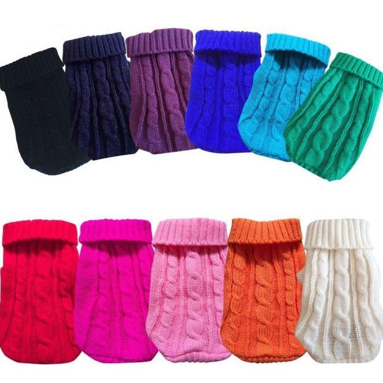 Warm Twist Design Knited Pet Sweater - Katchy Vibez