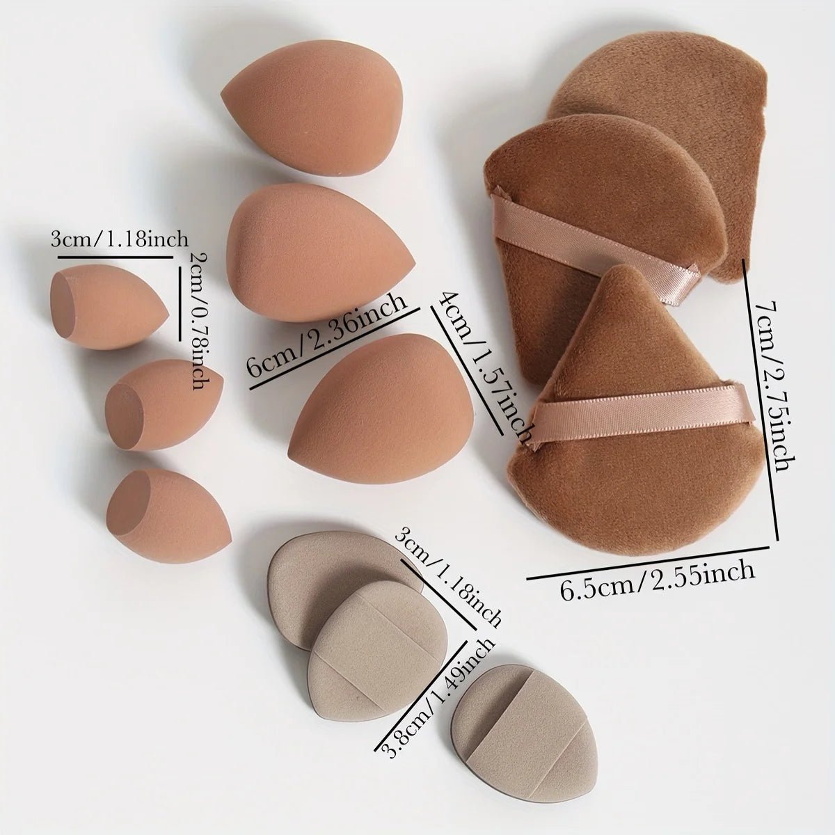 12 - Piece Makeup Sponge & Puff Set | Blender + Puff + Mini Combo - Katchy Vibez