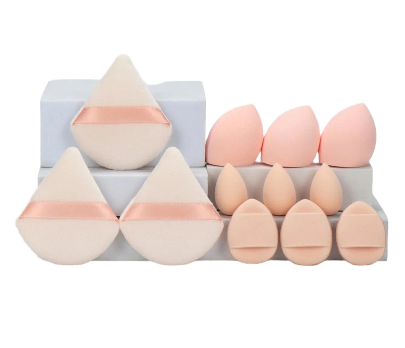 12 - Piece Makeup Sponge & Puff Set | Blender + Puff + Mini Combo - Katchy Vibez