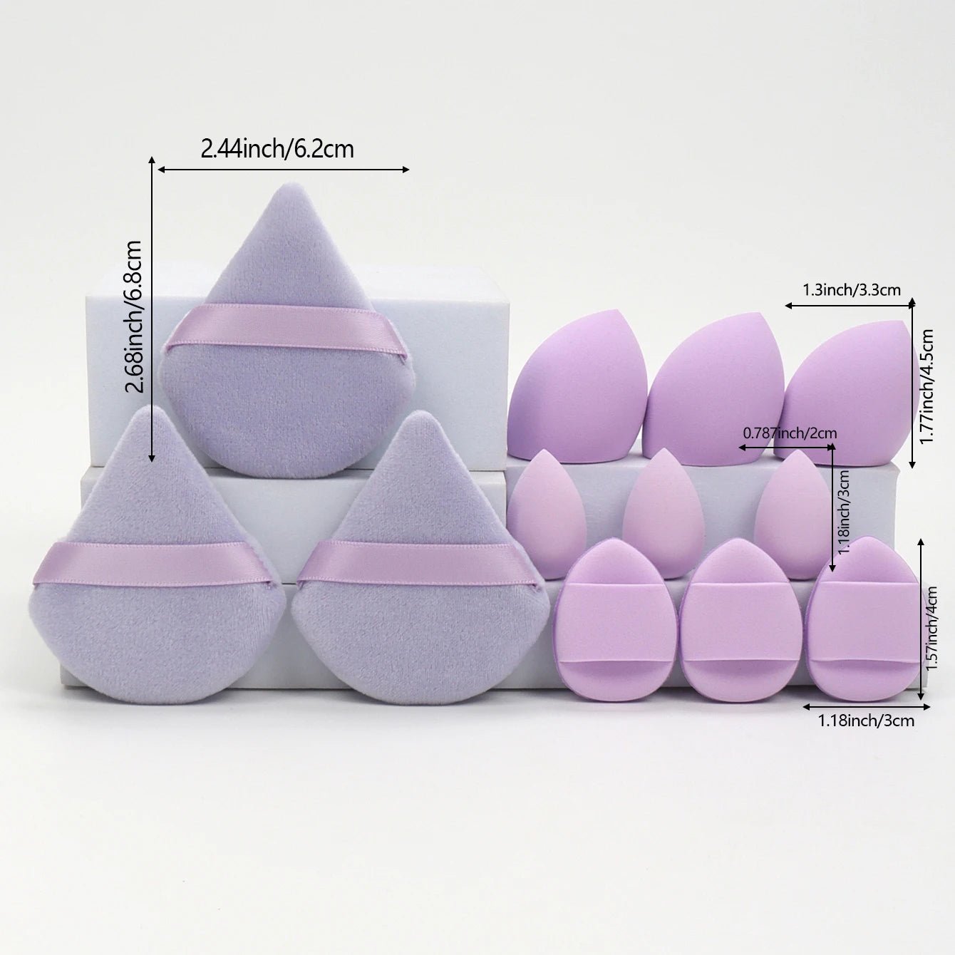 12 - Piece Makeup Sponge & Puff Set | Blender + Puff + Mini Combo - Katchy Vibez