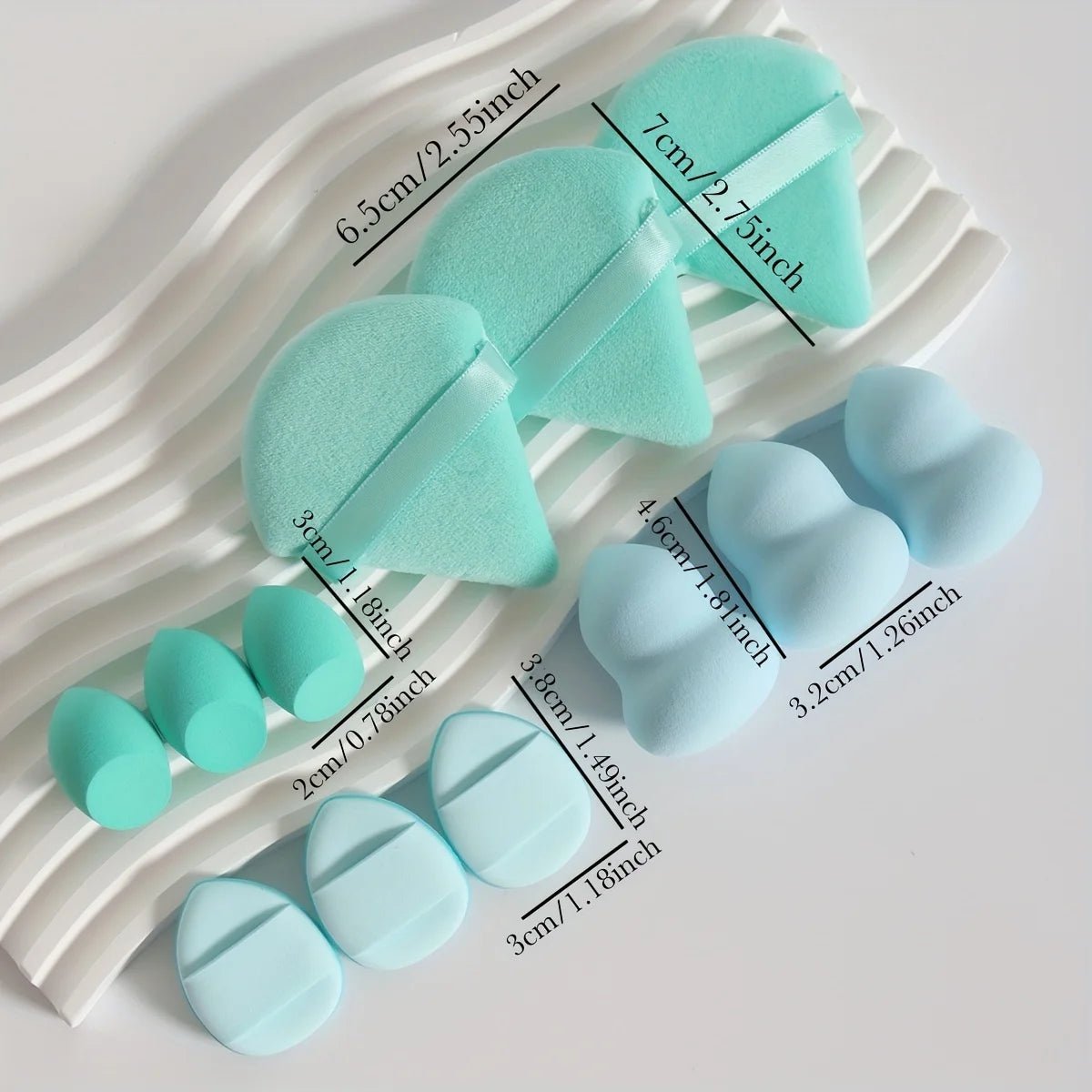 12 - Piece Makeup Sponge & Puff Set | Blender + Puff + Mini Combo - Katchy Vibez