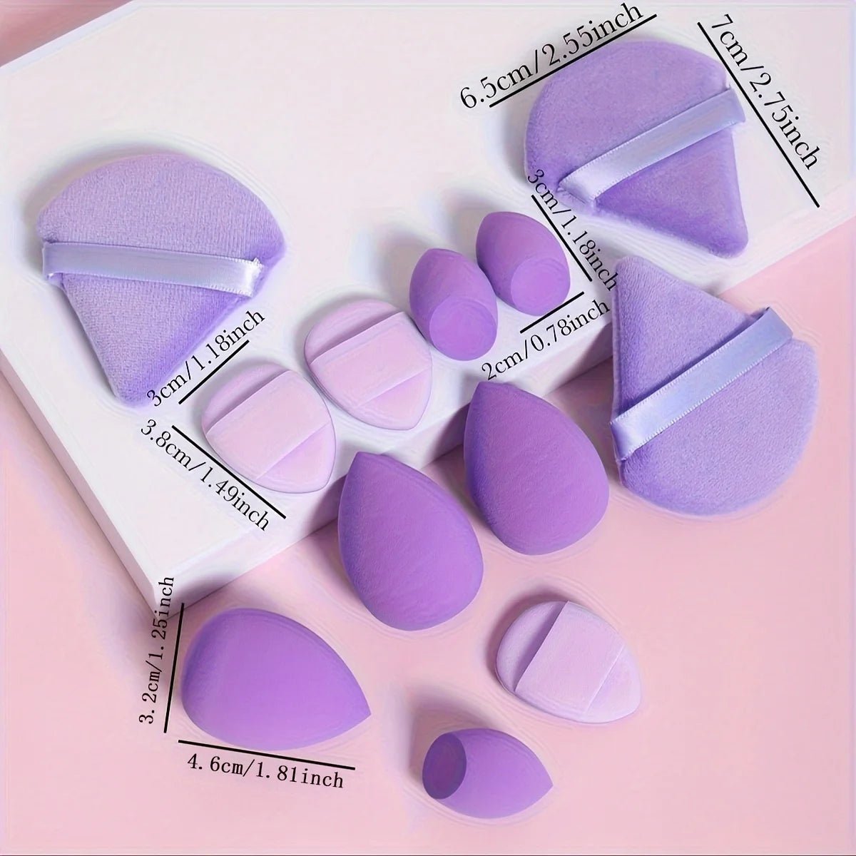 12 - Piece Makeup Sponge & Puff Set | Blender + Puff + Mini Combo - Katchy Vibez