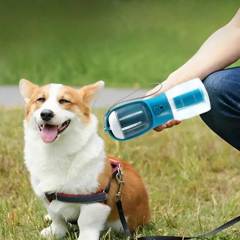 🔗3 - in - 1 Dog Water Bottle, Food Container & Poop Bags - Katchy Vibez