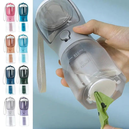 🔗3 - in - 1 Dog Water Bottle, Food Container & Poop Bags - Katchy Vibez