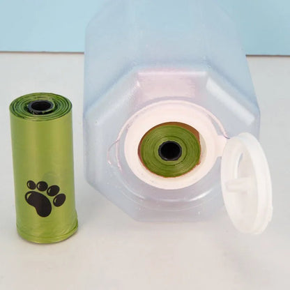 🔗3 - in - 1 Dog Water Bottle, Food Container & Poop Bags - Katchy Vibez