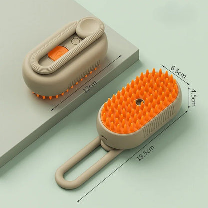 🔗3 - in - 1 Electric Pet Grooming Brush – Steam, Massage & Hair Removal - Katchy Vibez
