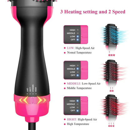 3 - in - 1 Hot Air Styling Brush | Dry, Straighten & Volumize in One Step - Katchy Vibez