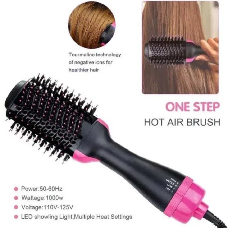 3 - in - 1 Hot Air Styling Brush | Dry, Straighten & Volumize in One Step - Katchy Vibez