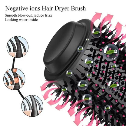 3 - in - 1 Hot Air Styling Brush | Dry, Straighten & Volumize in One Step - Katchy Vibez