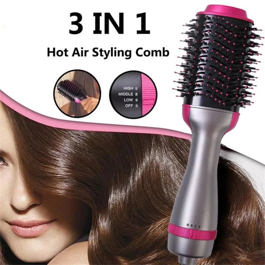 3 - in - 1 Hot Air Styling Brush | Dry, Straighten & Volumize in One Step - Katchy Vibez