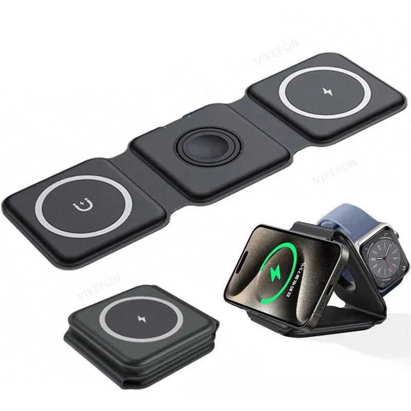 3 - in - 1 Magnetic Wireless Charging Station for Phone, Watch & Airpods – ZapDock™ - Katchy Vibez