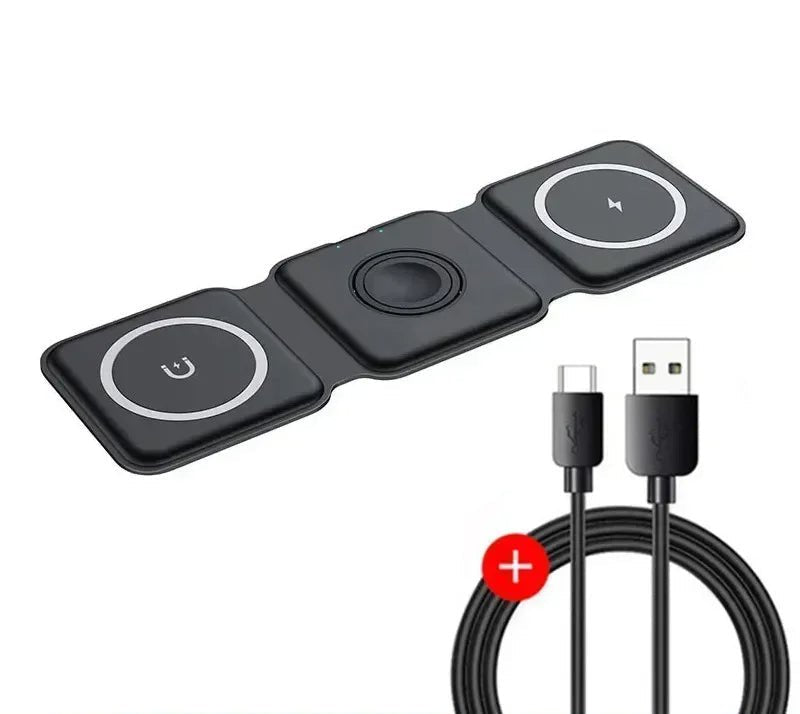 3 - in - 1 Magnetic Wireless Charging Station for Phone, Watch & Airpods – ZapDock™ - Katchy Vibez