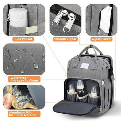 🔗Baby Diaper Bag – Large Capacity Backpack with Changing Station