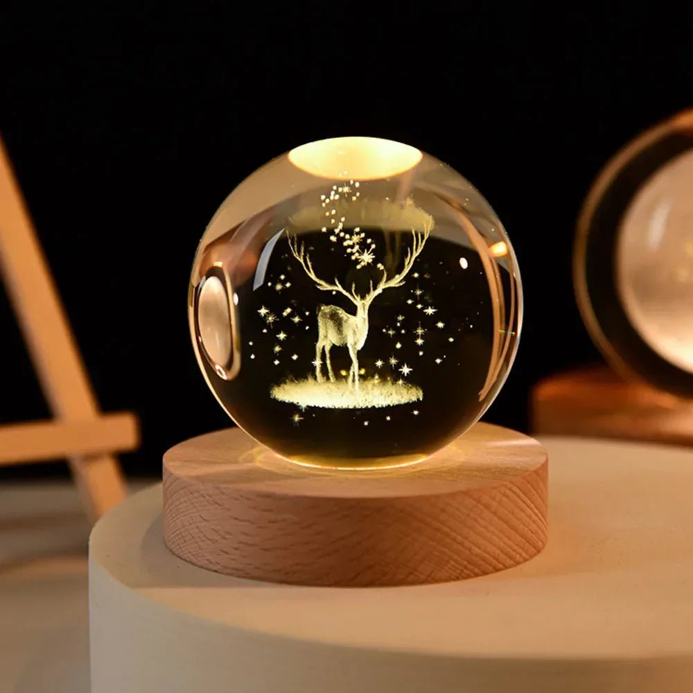 3D Crystal Galaxy & Astronaut Night Light | Cosmic Glow in Your Space - Katchy Vibez