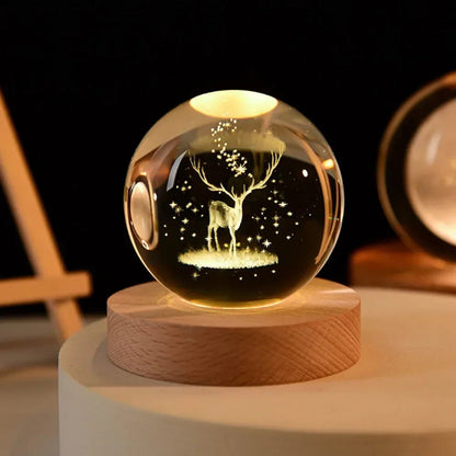 3D Crystal Galaxy & Astronaut Night Light | Cosmic Glow in Your Space - Katchy Vibez