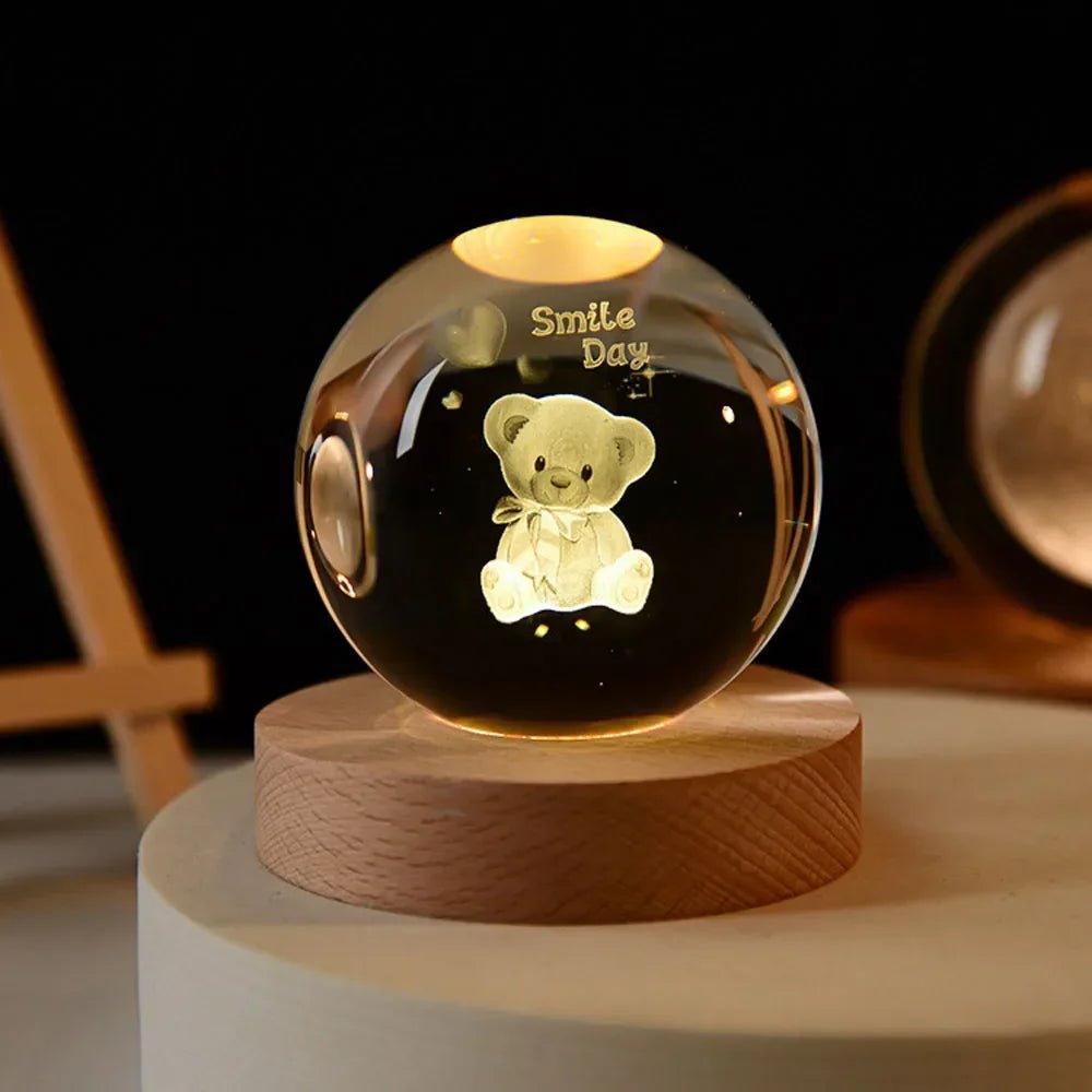 3D Crystal Galaxy & Astronaut Night Light | Cosmic Glow in Your Space - Katchy Vibez