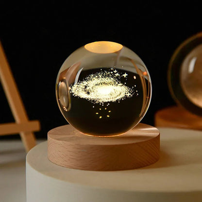 3D Crystal Galaxy & Astronaut Night Light | Cosmic Glow in Your Space - Katchy Vibez