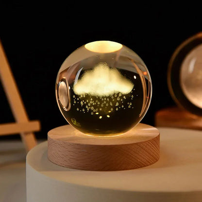 3D Crystal Galaxy & Astronaut Night Light | Cosmic Glow in Your Space - Katchy Vibez