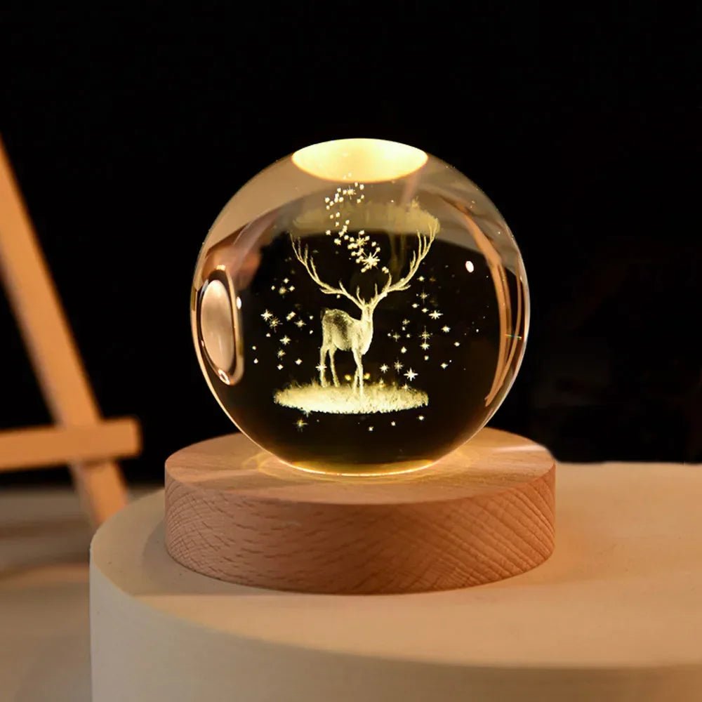 3D Crystal Galaxy & Astronaut Night Light | Cosmic Glow in Your Space - Katchy Vibez