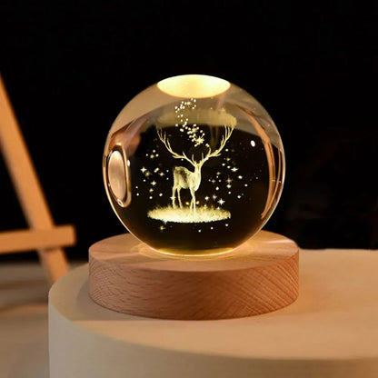 3D Crystal Galaxy & Astronaut Night Light | Cosmic Glow in Your Space - Katchy Vibez