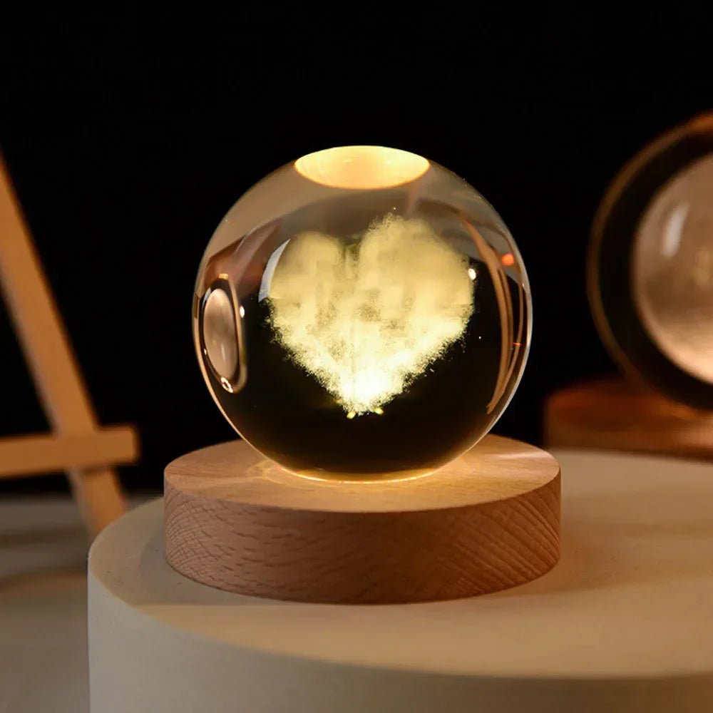 3D Crystal Galaxy & Astronaut Night Light | Cosmic Glow in Your Space - Katchy Vibez