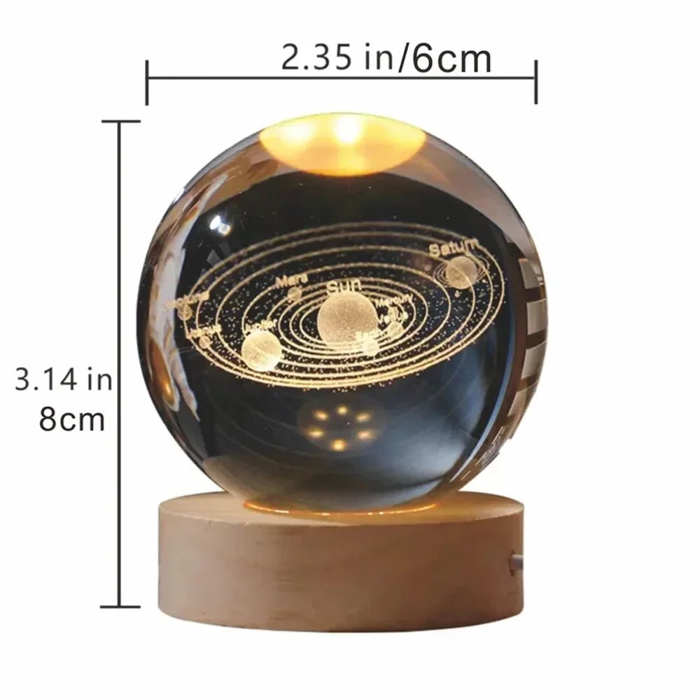 3D Crystal Galaxy & Astronaut Night Light | Cosmic Glow in Your Space - Katchy Vibez