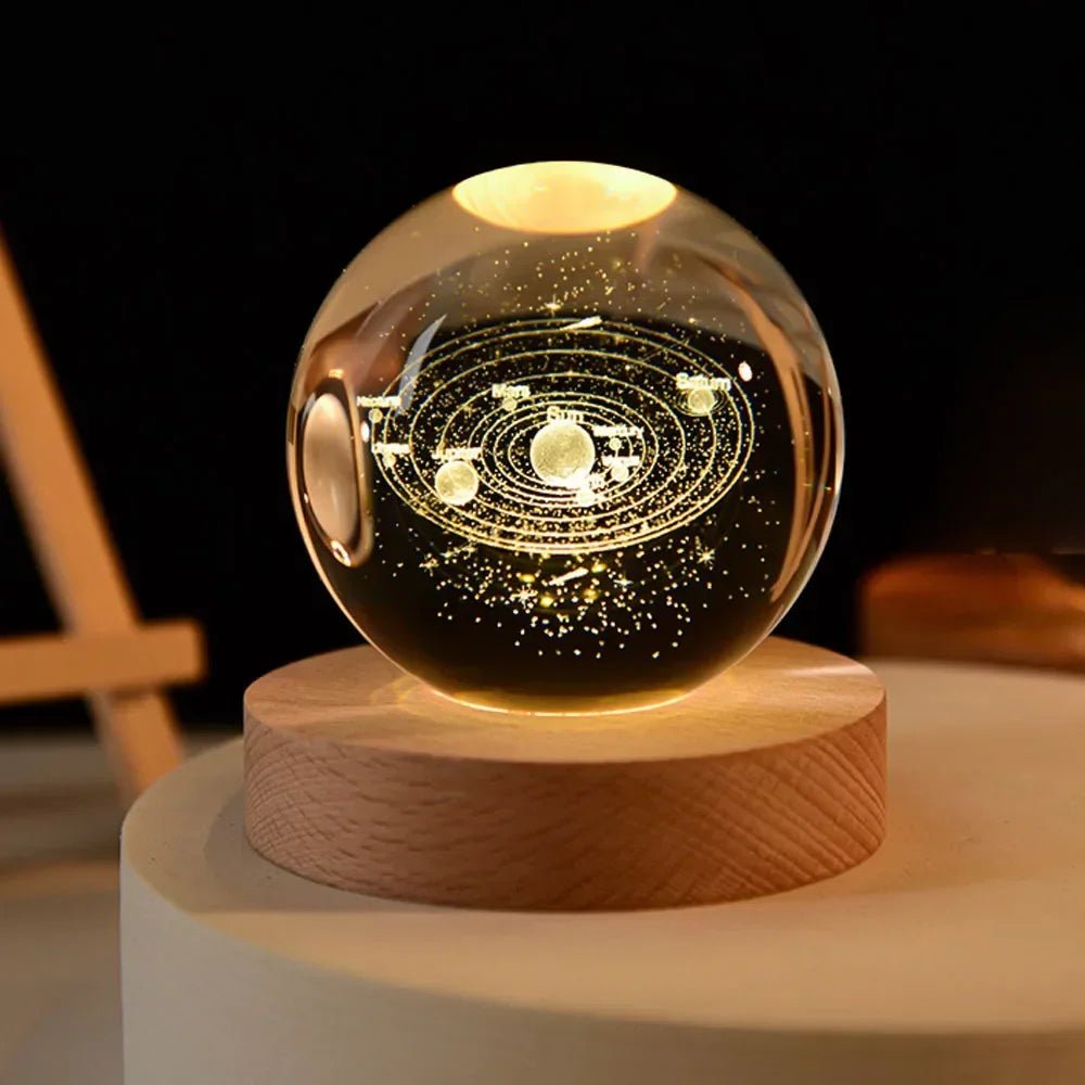 3D Crystal Galaxy & Astronaut Night Light | Cosmic Glow in Your Space - Katchy Vibez
