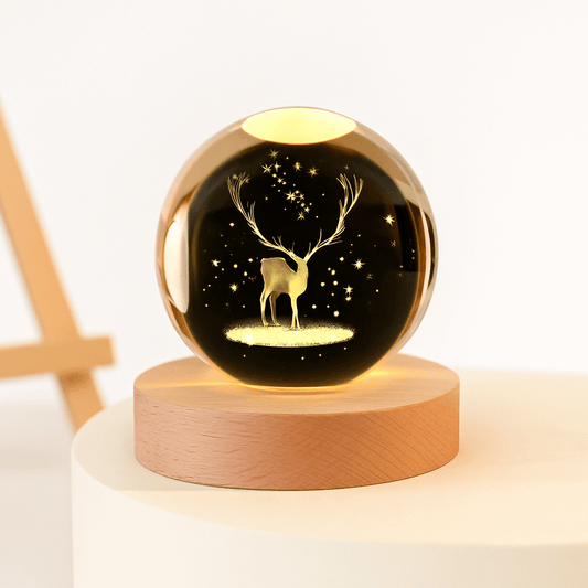 3D Galaxy Crystal Ball – Laser Engraved Planet Sphere Decor - Katchy Vibez