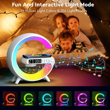 4 in 1 Desk Lamp – Wireless Charger, Bluetooth Speaker, Light & Alarm - Katchy Vibez