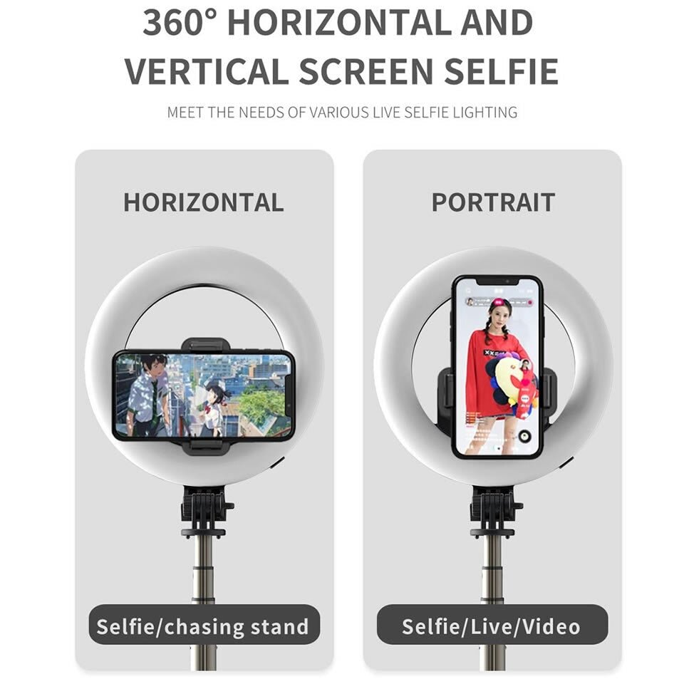 4 - in - 1 Wireless Selfie Stick Tripod with Ring Light - Katchy Vibez