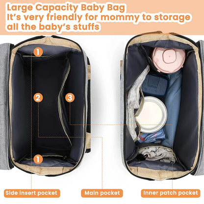 🔗Baby Diaper Bag – Large Capacity Backpack with Changing Station