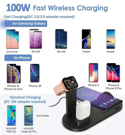 5 - in - 1 Wireless Charging Station | Multi - Device Desktop Organizer - Katchy Vibez