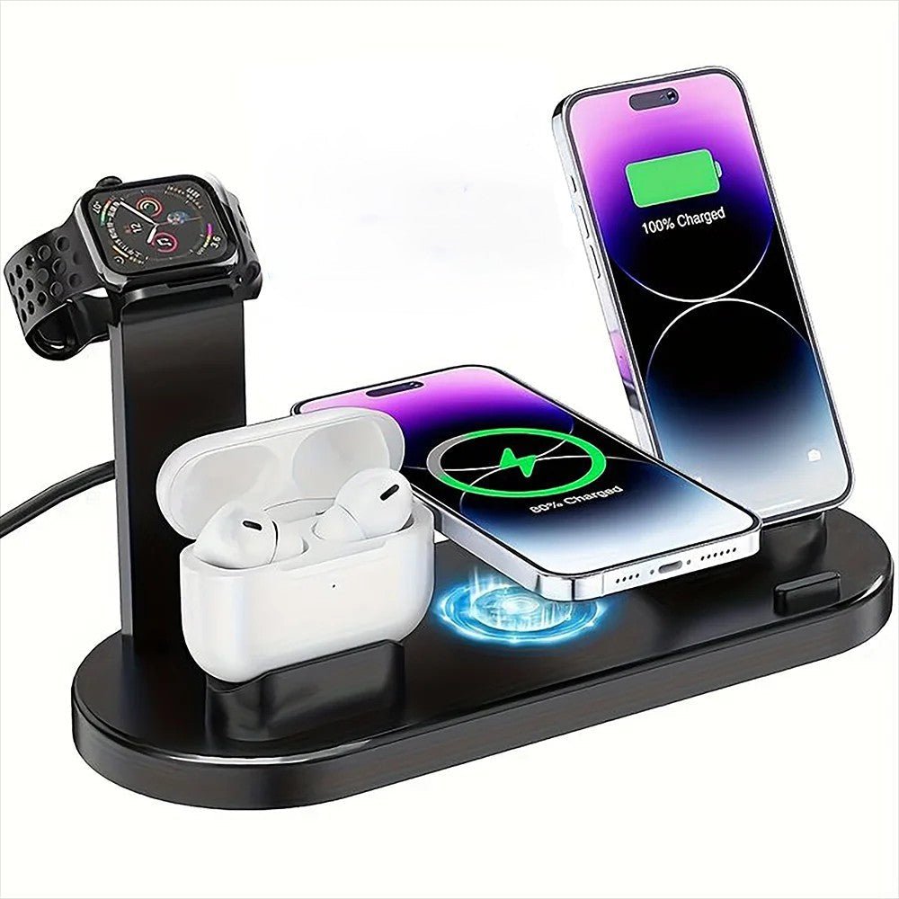5 - in - 1 Wireless Charging Station | Multi - Device Desktop Organizer - Katchy Vibez