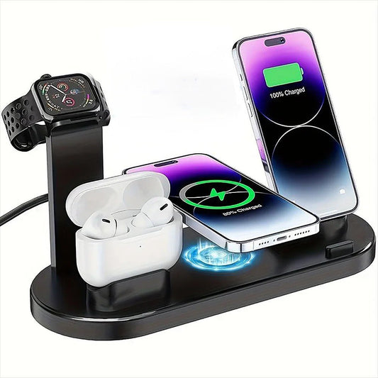 5 - in - 1 Wireless Charging Station | Multi - Device Desktop Organizer - Katchy Vibez
