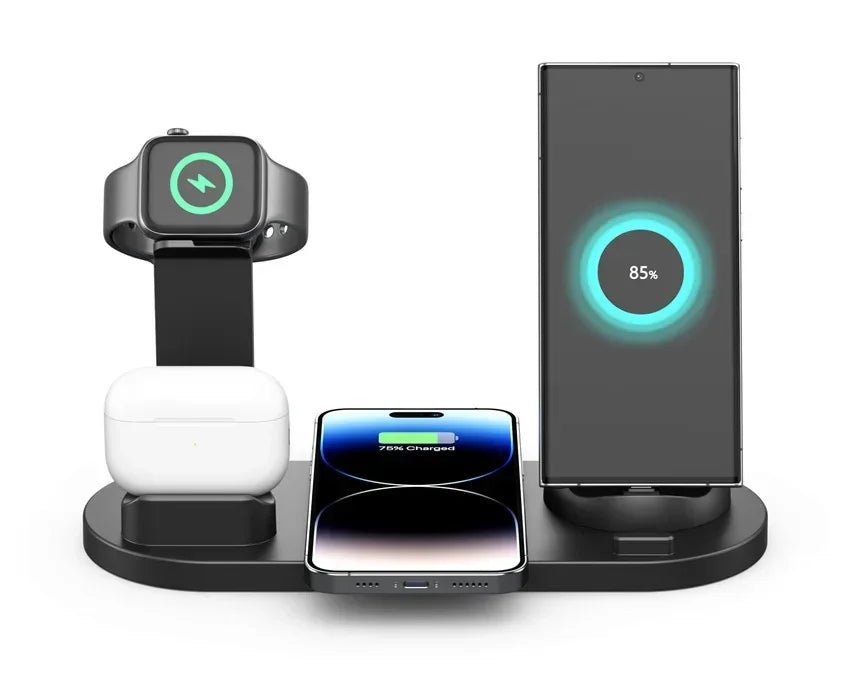 5 - in - 1 Wireless Charging Station | Multi - Device Desktop Organizer - Katchy Vibez