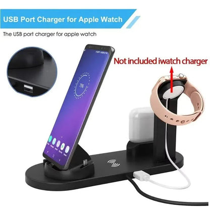 5 - in - 1 Wireless Charging Station | Multi - Device Desktop Organizer - Katchy Vibez